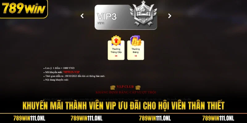 Khuyến mãi thành viên VIP ưu đãi cho hội viên thân thiết