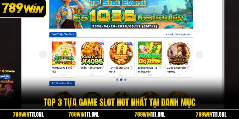Top 3 tựa game slot hot nhất tại danh mục